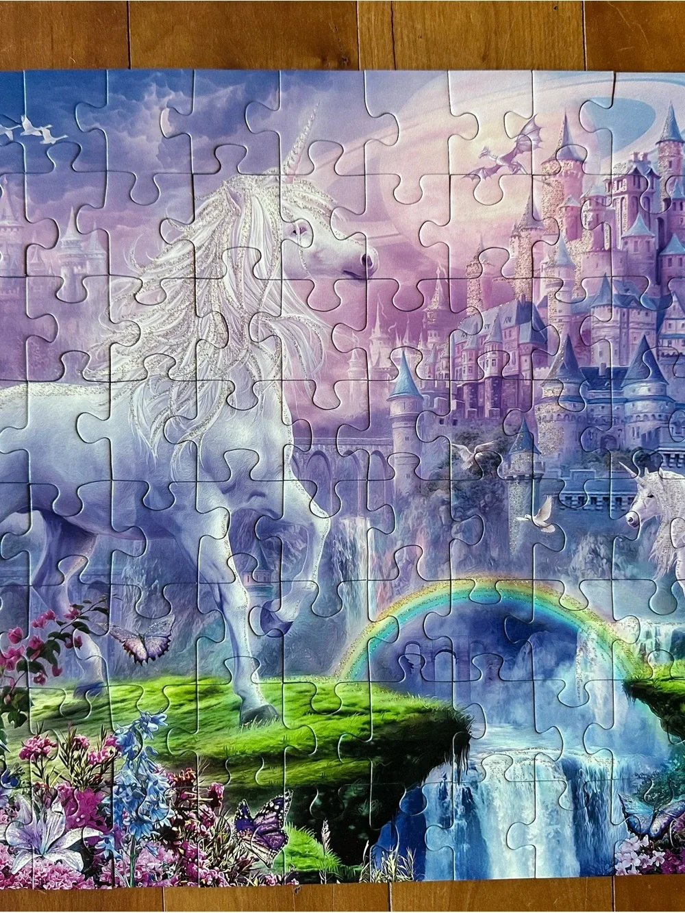 Ravensburger Glitter Puzzle Collection - Pink & Blue Scenes - 100-piece puzzles